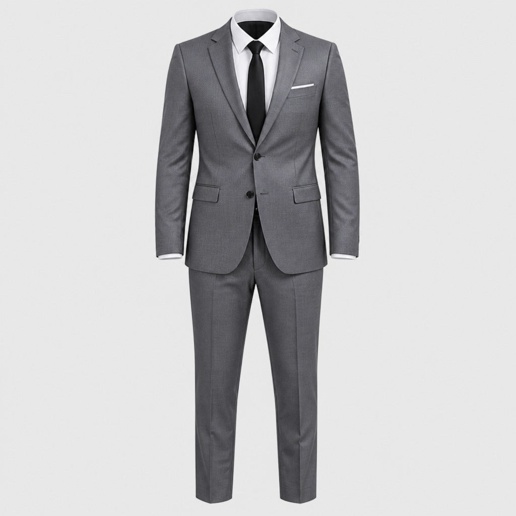 Men’s Slim Fit Polyester Viscose Suit Grey product front