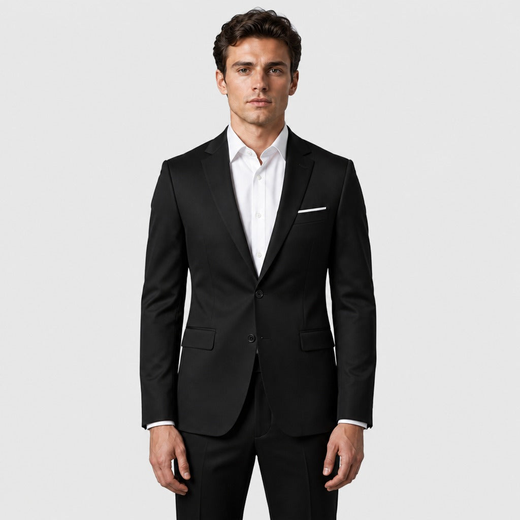 Men’s Slim Fit Polyester Viscose Suit Black