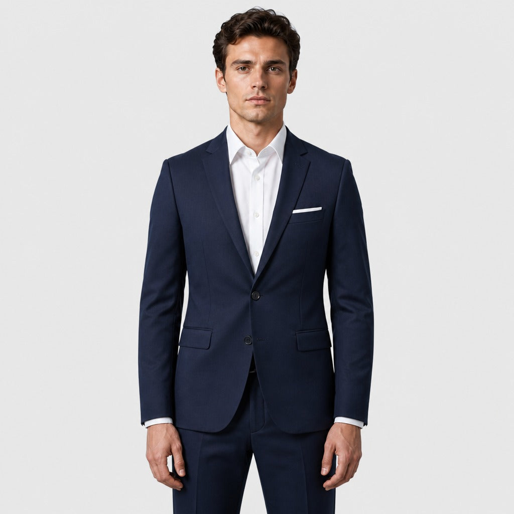 Men’s Slim Fit Polyester Viscose Suit Navy Blue