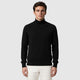 Men’s Slim Fit Roll Neck Knit Jumper Black front
