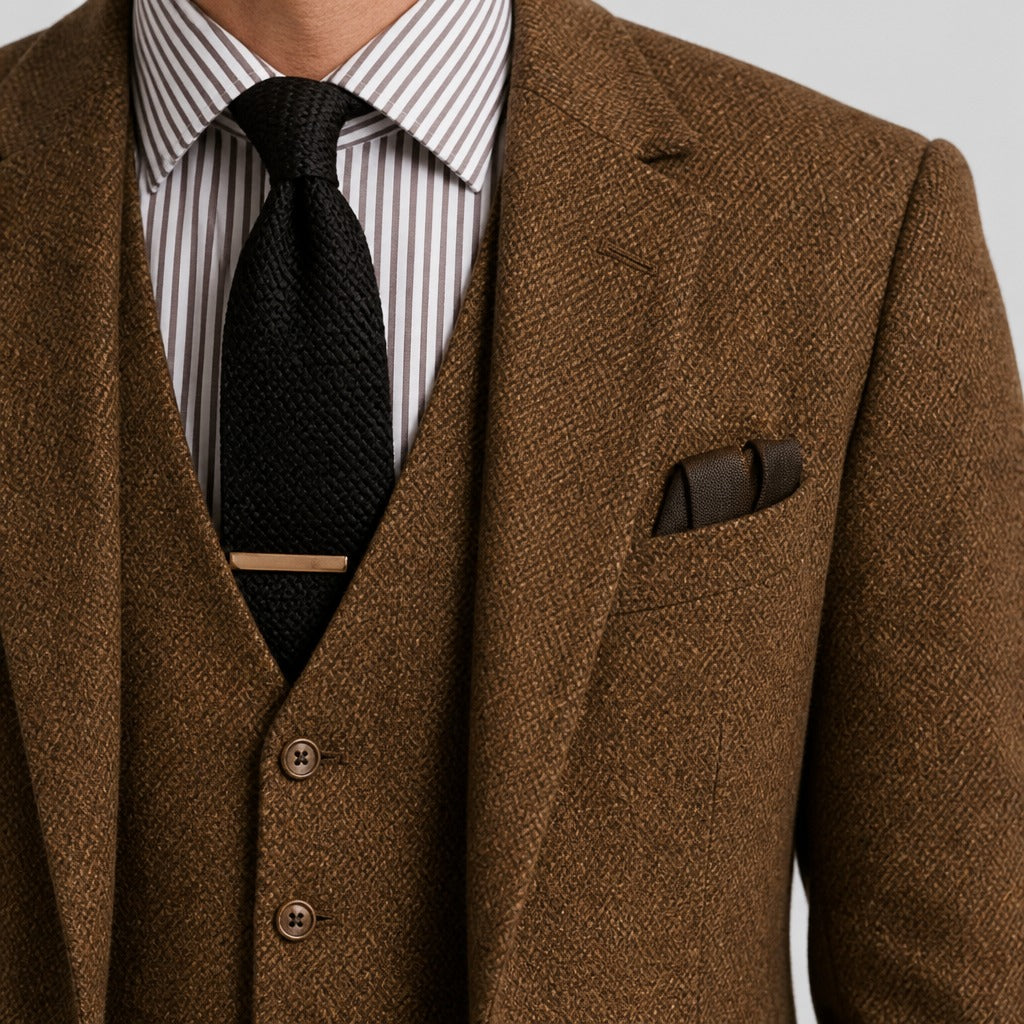 Men’s Slim Fit Single-Button Wool Blend Suit detail