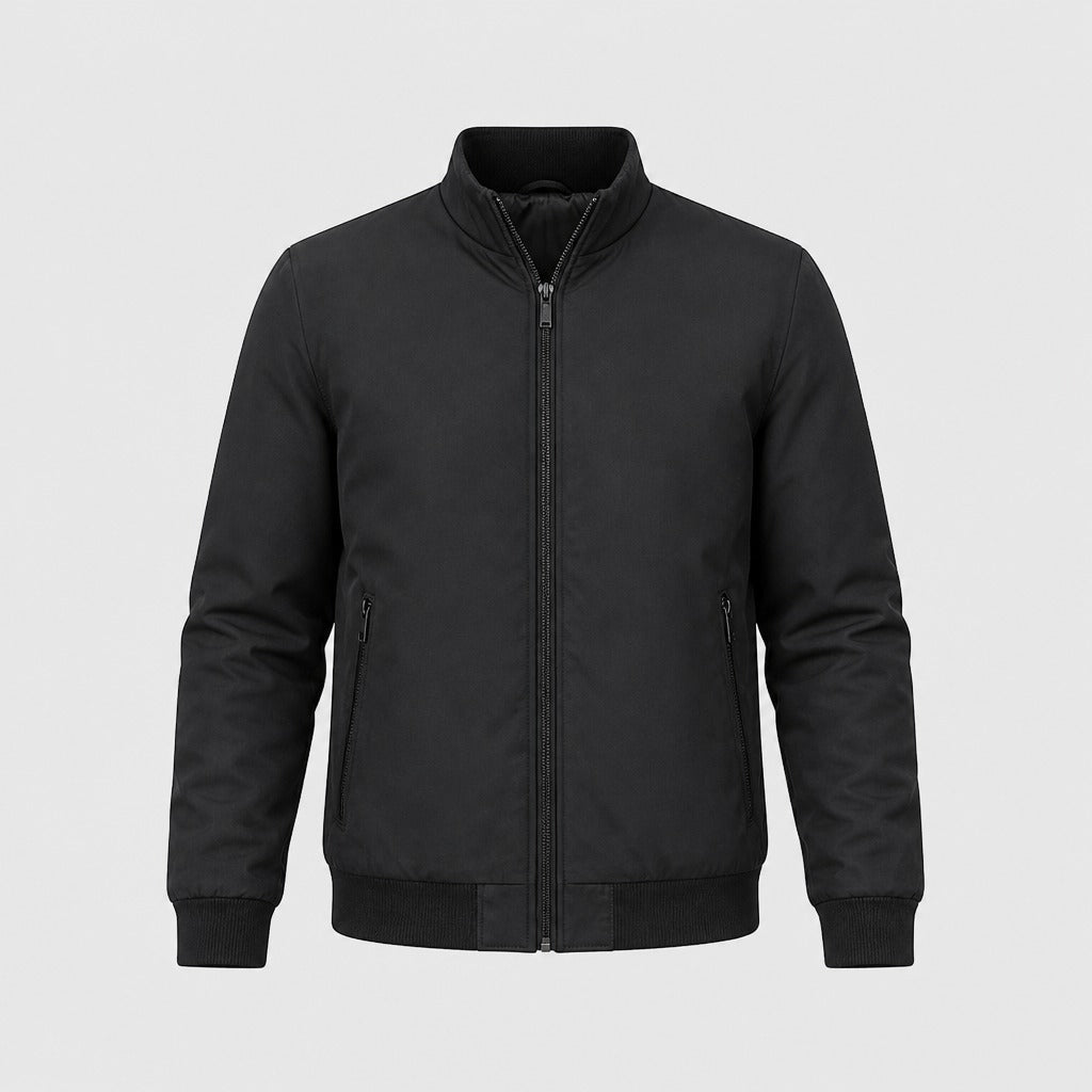 Men’s Slim Fit Stand Collar Jacket Black product front