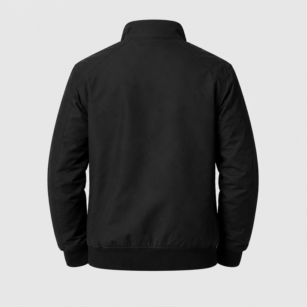 Men’s Slim Fit Stand Collar Jacket Black product back