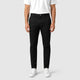 Men’s Slim Fit Straight Leg Cotton Trousers Black front