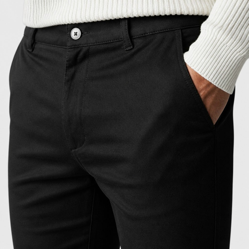 Men’s Slim Fit Straight Leg Cotton Trousers detail