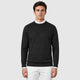 Men’s Slim Fit Wool Blend Crew Neck Jumper Black front