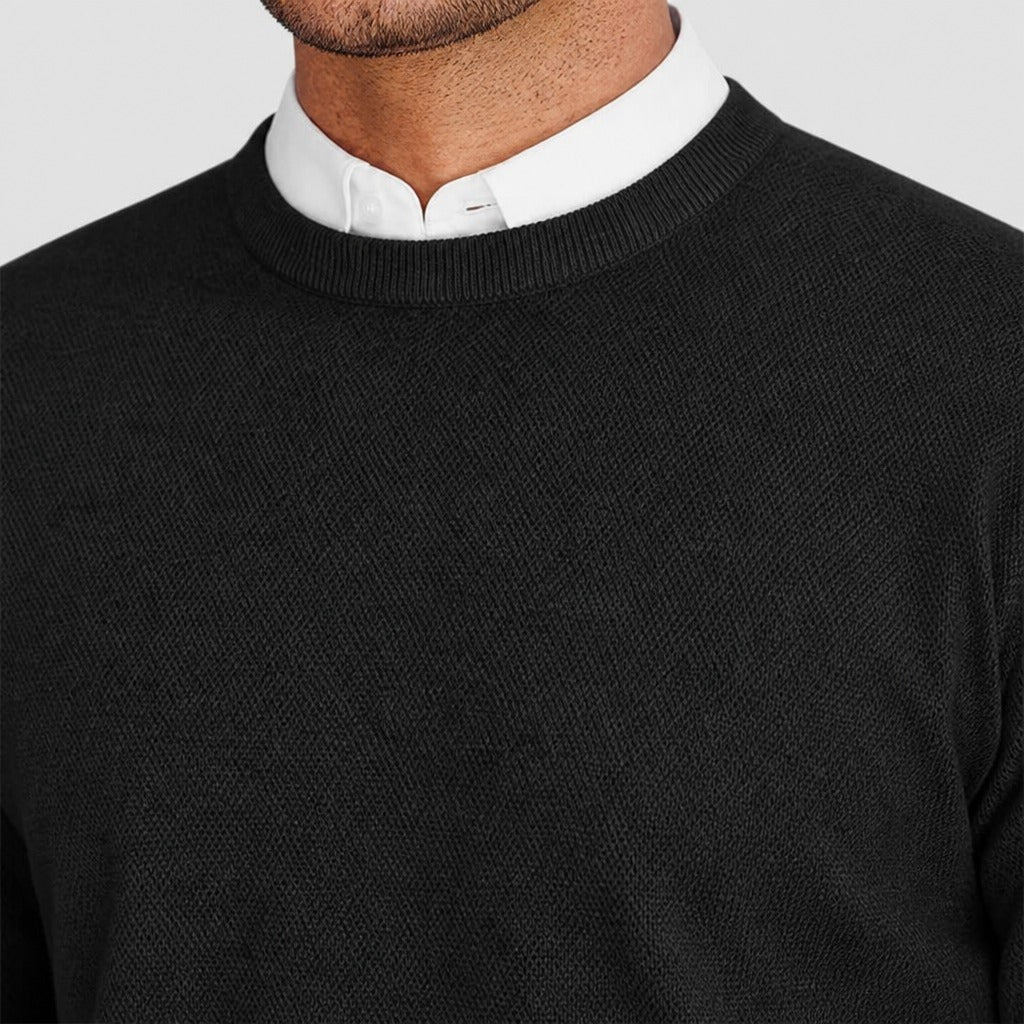 Men’s Slim Fit Wool Blend Crew Neck Jumper detail