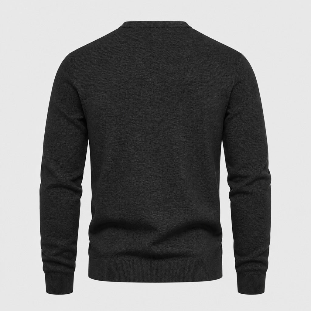 Men’s Slim Fit Wool Blend Crew Neck Jumper Black product back