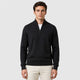 Men’s Slim Fit Wool Blend Half-Zip Jumper Black front