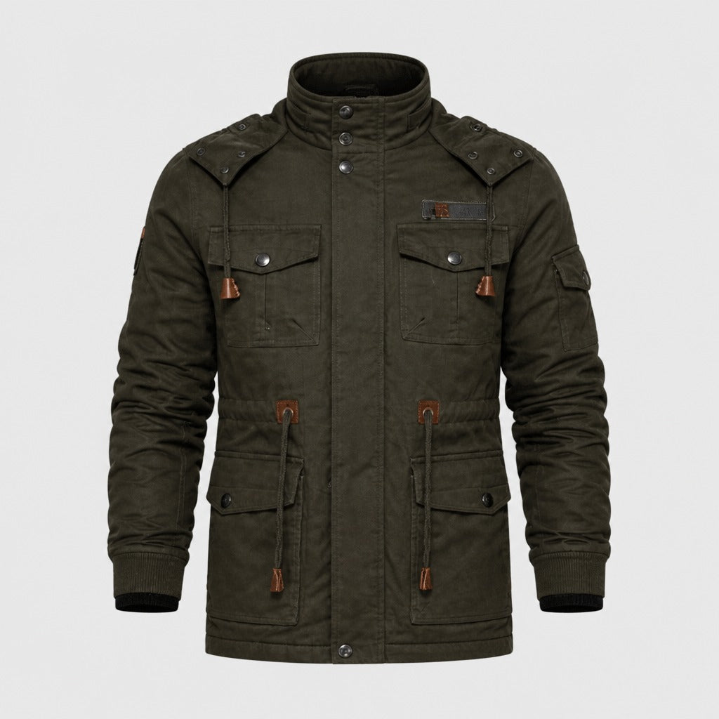 Men’s Slim Fit Zip Jacket with Ribbed Cuffs Green product front