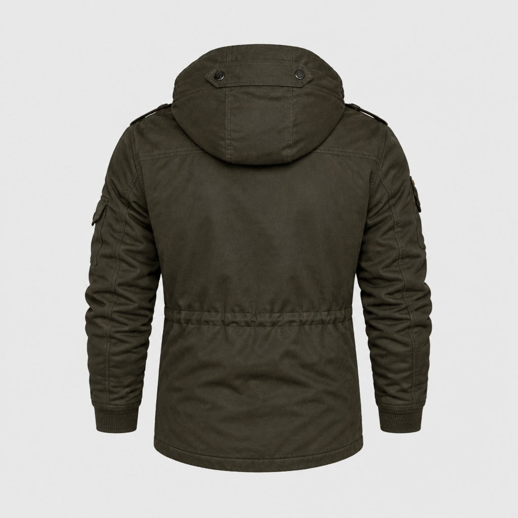 Men’s Slim Fit Zip Jacket with Ribbed Cuffs Green product back