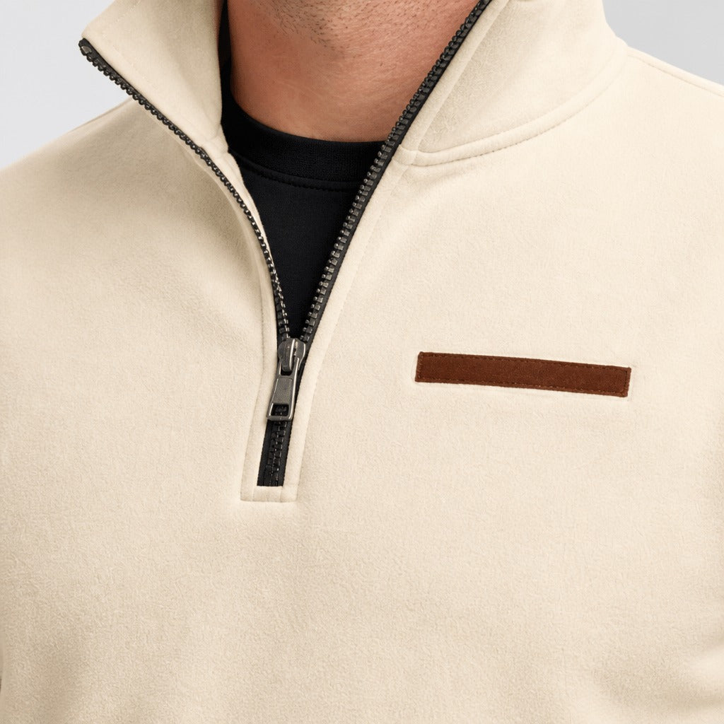 Men’s Slim Fit Zip-Up Fleece Sweatshirt detail