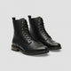 Men’s Split Leather Ankle Boots with Mid Heel Black pair
