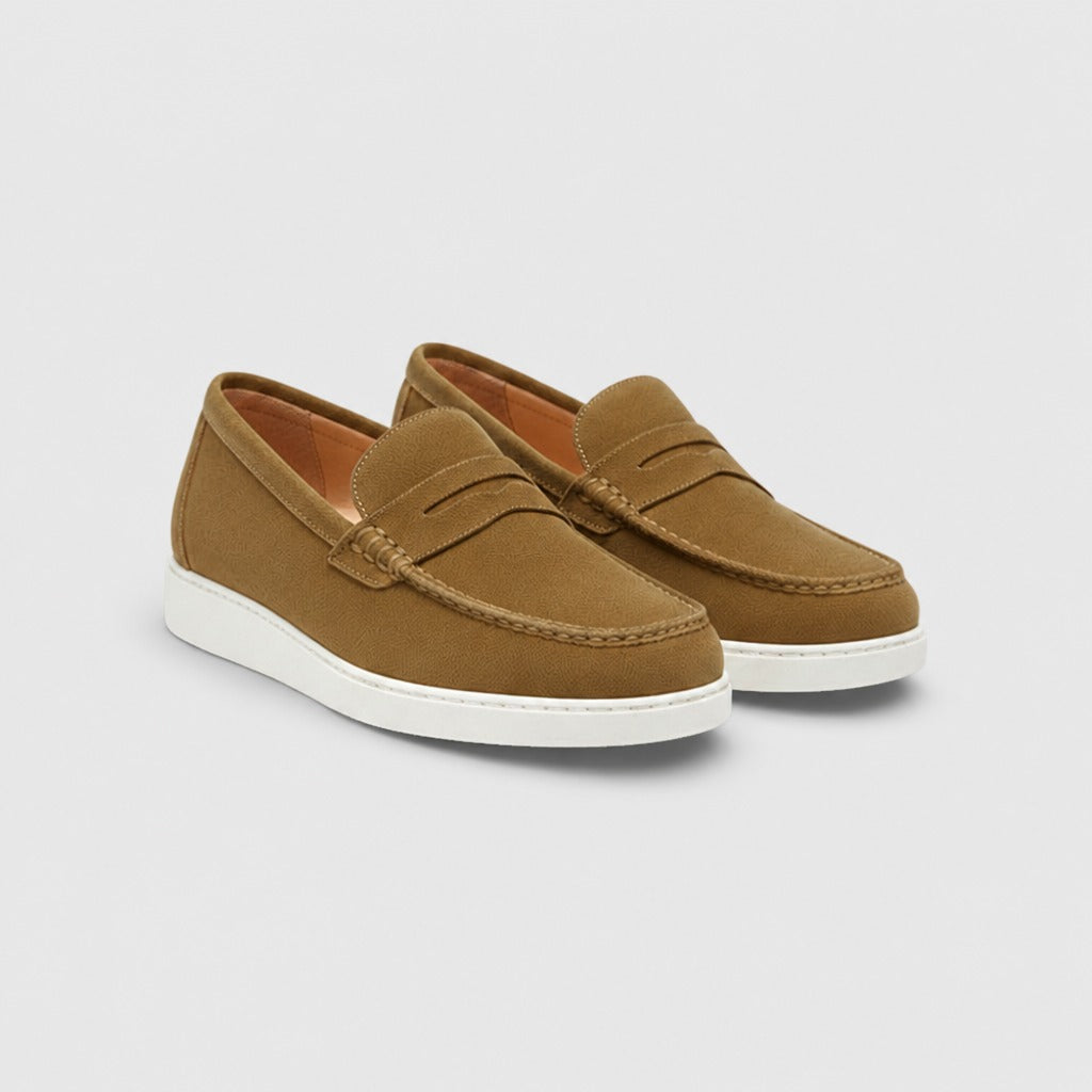 Men’s Split Leather Comfort Loafers Khaki