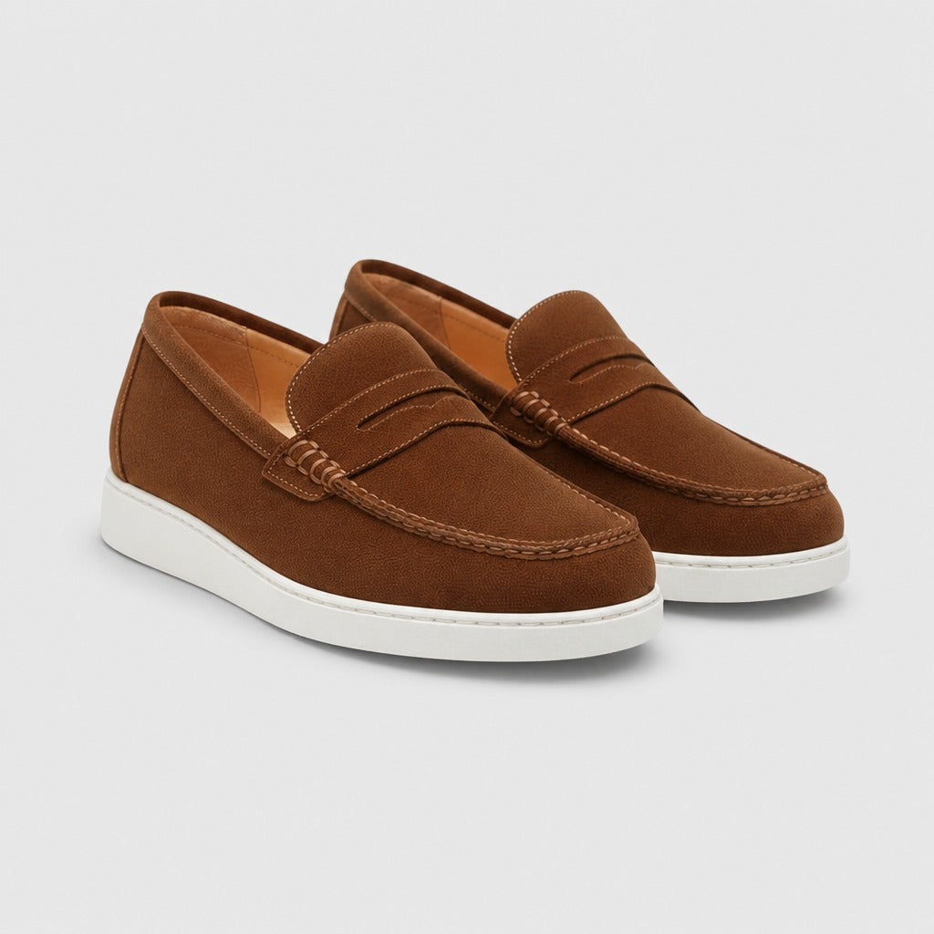 Men’s Split Leather Comfort Loafers Brown