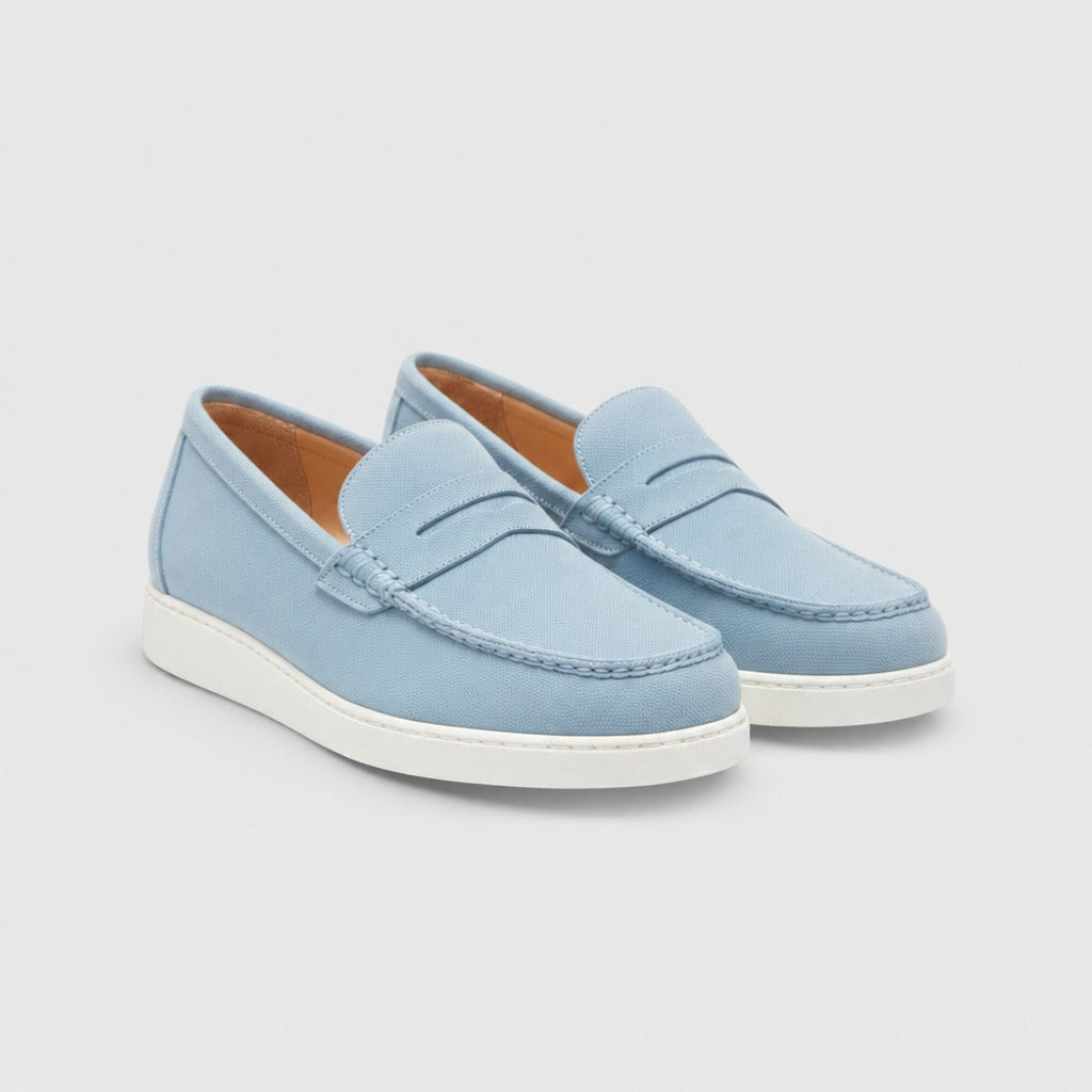 Men’s Split Leather Comfort Loafers Blue