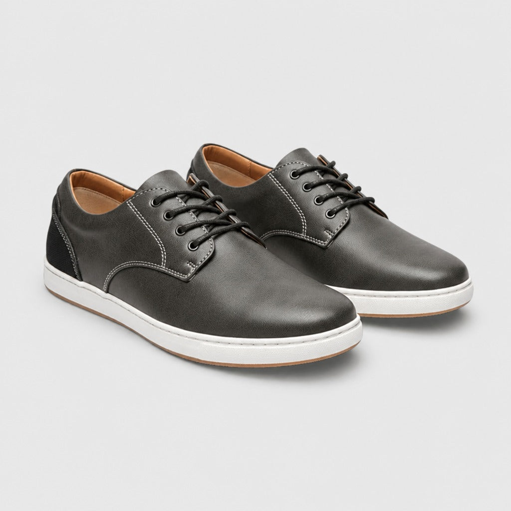 Men’s Split Leather Low-Top Lace-Up Shoes Heather Grey