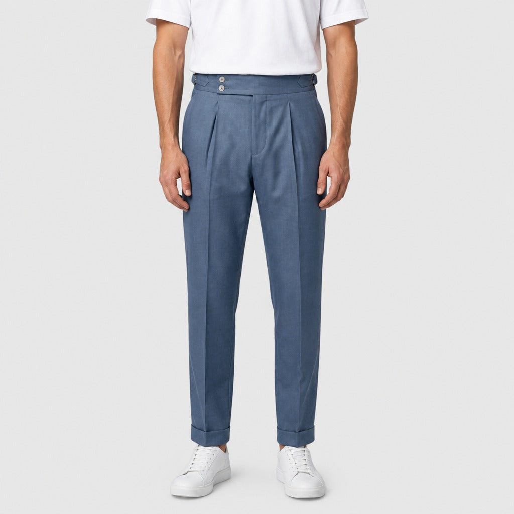 Men’s Straight Fit Jersey Trousers with Pockets Blue front
