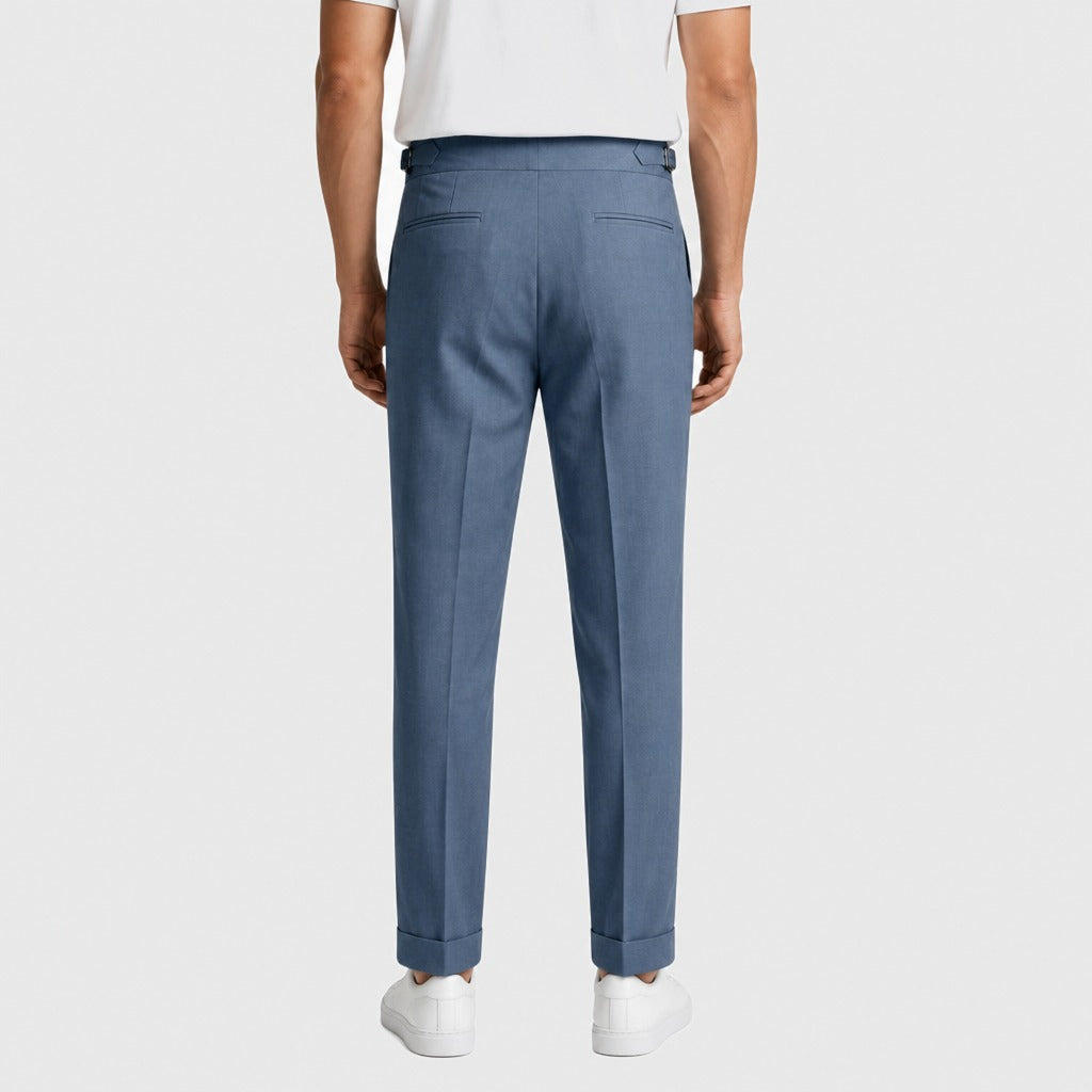 Men’s Straight Fit Jersey Trousers with Pockets Blue back