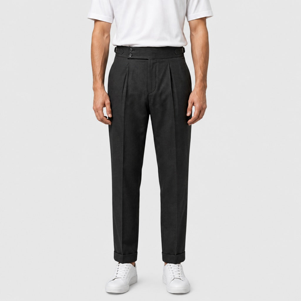 Men’s Straight Fit Jersey Trousers with Pockets Black