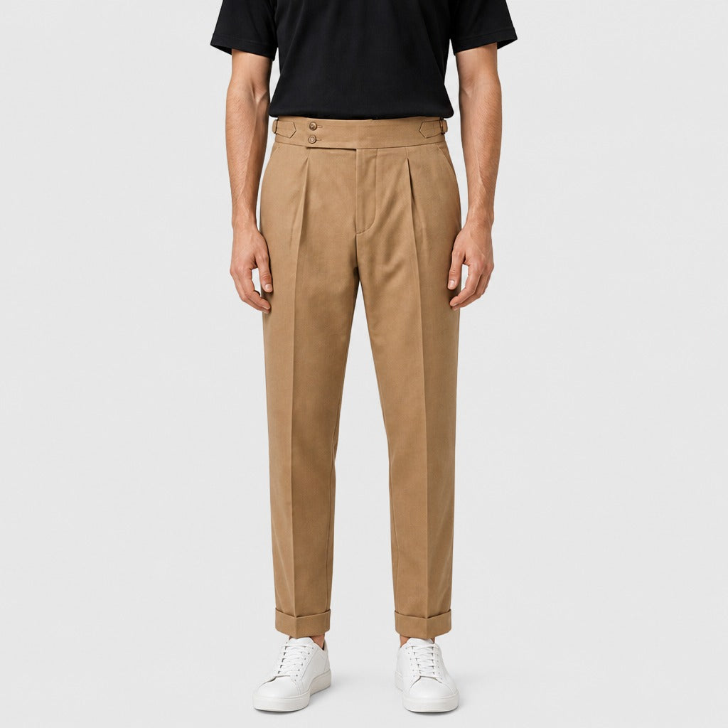 Men’s Straight Fit Jersey Trousers with Pockets Khaki