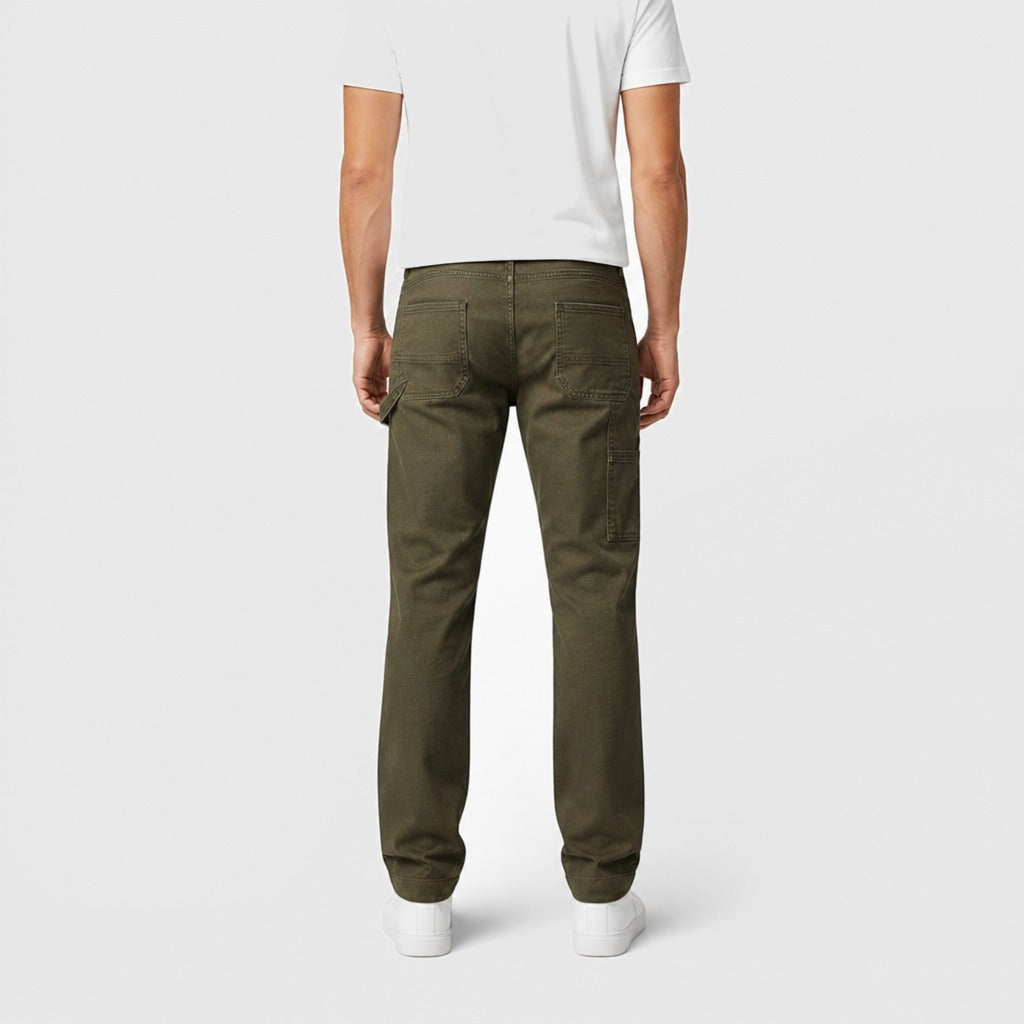Men’s Straight Leg Cotton Chinos Military Green back
