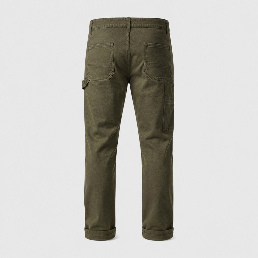 Men’s Straight Leg Cotton Chinos Military Green product back
