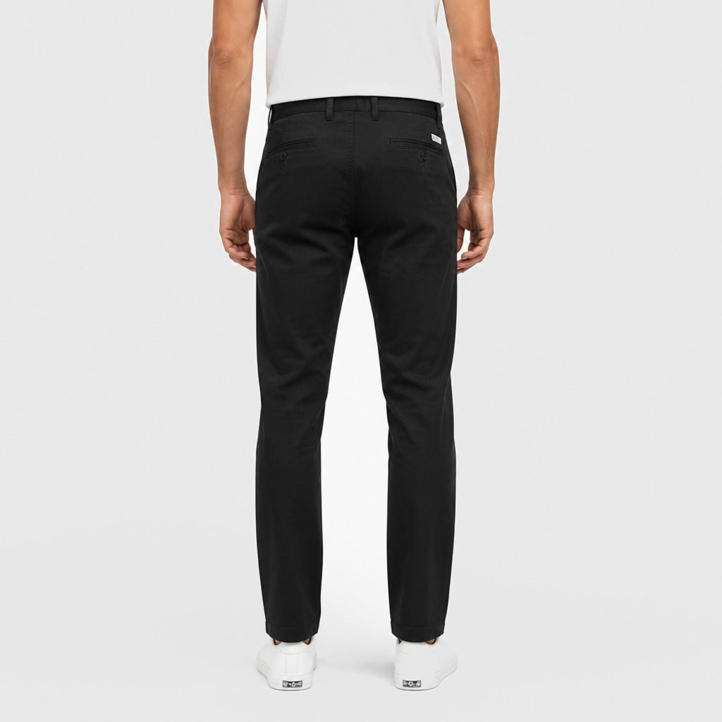 Men’s Straight Leg Trousers with Pockets Black back