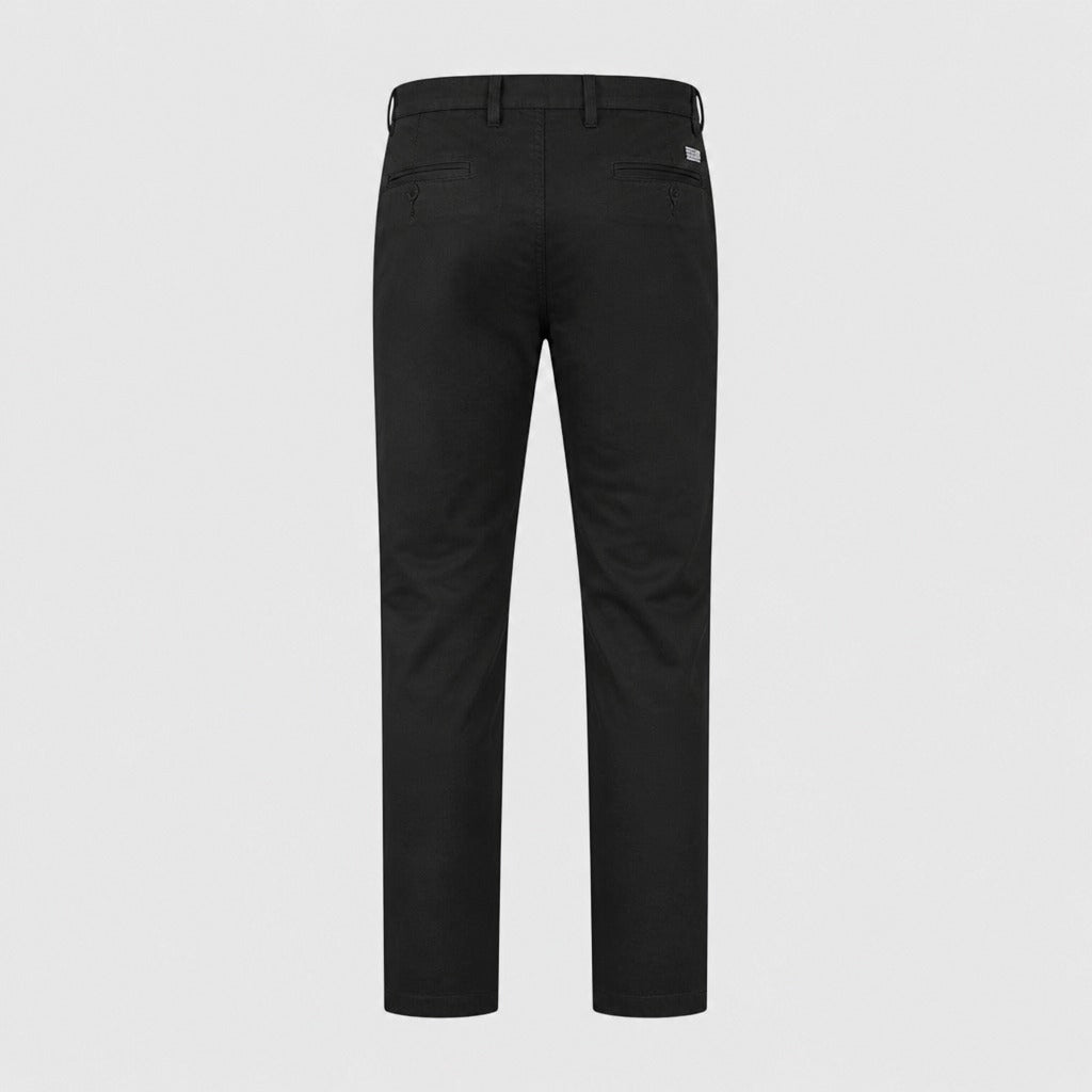 Men’s Straight Leg Trousers with Pockets Black product back