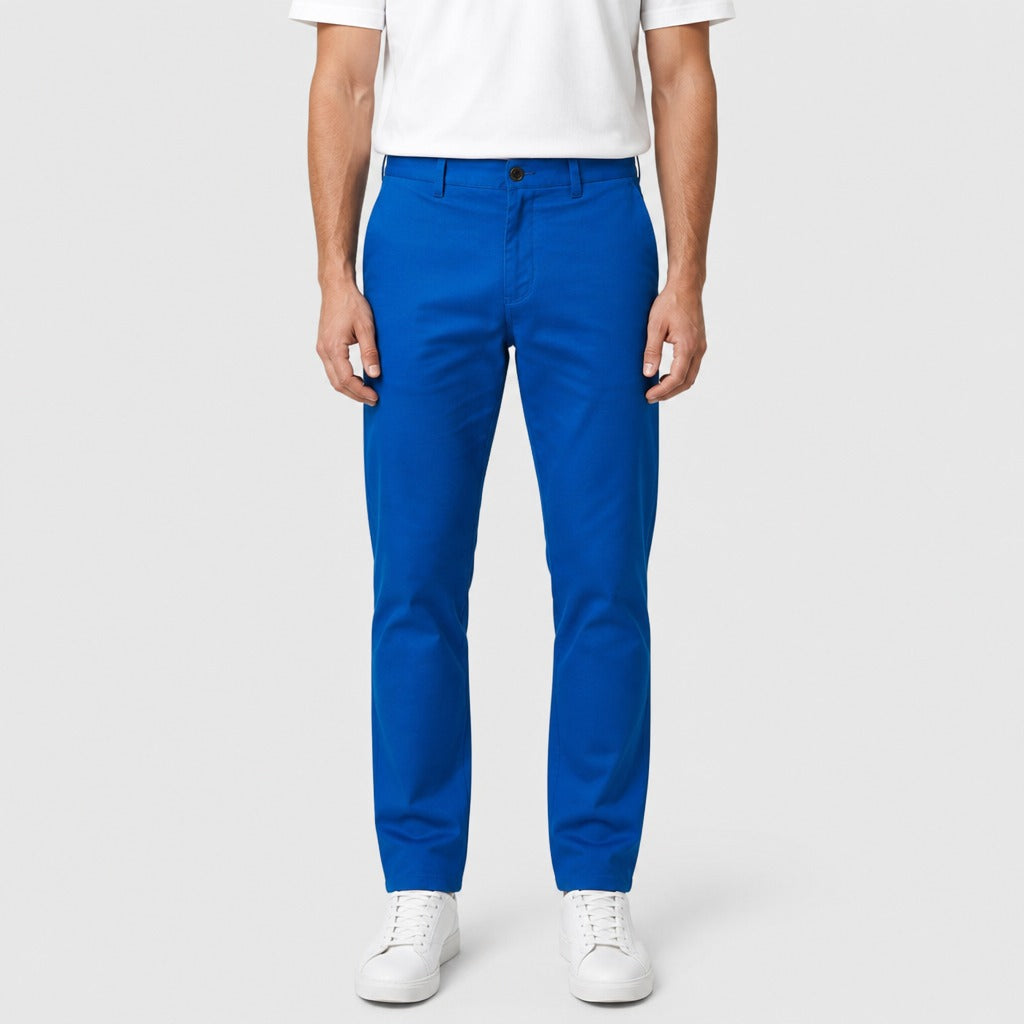 Men’s Straight Leg Trousers with Pockets Blue