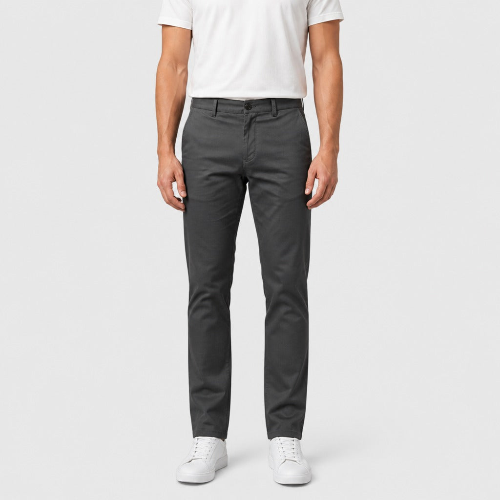 Men’s Straight Leg Trousers with Pockets Dark Grey