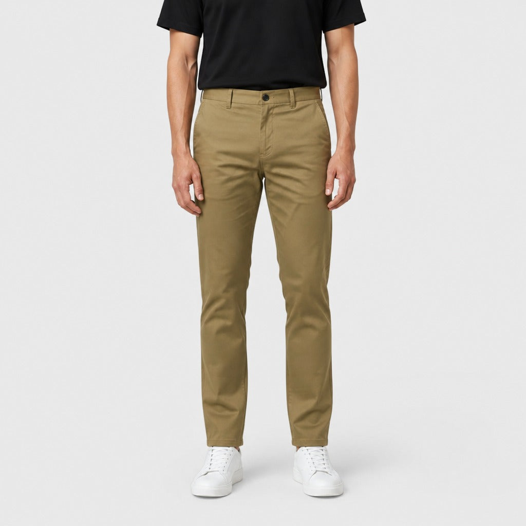 Men’s Straight Leg Trousers with Pockets Khaki