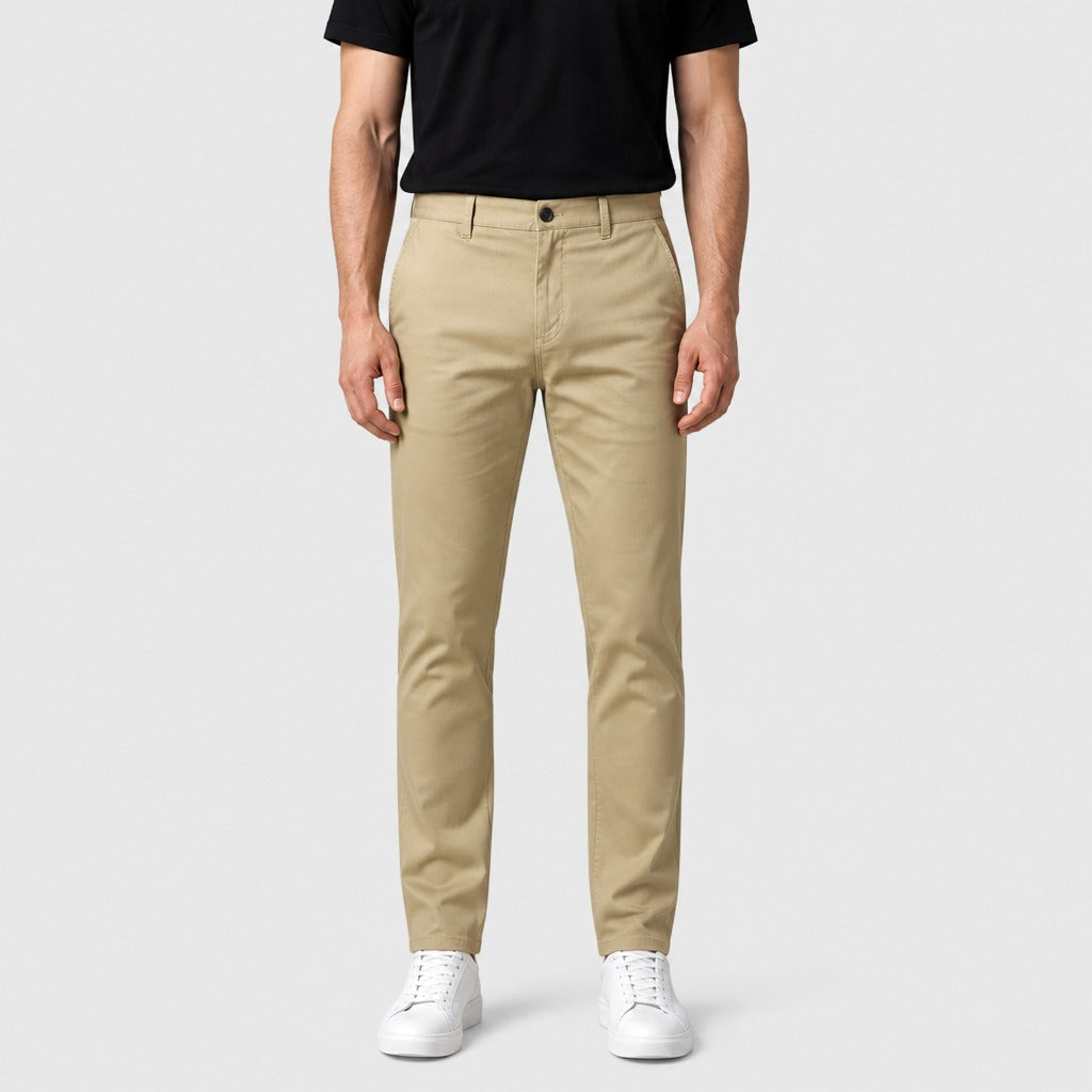 Men’s Straight Leg Trousers with Pockets Light Khaki