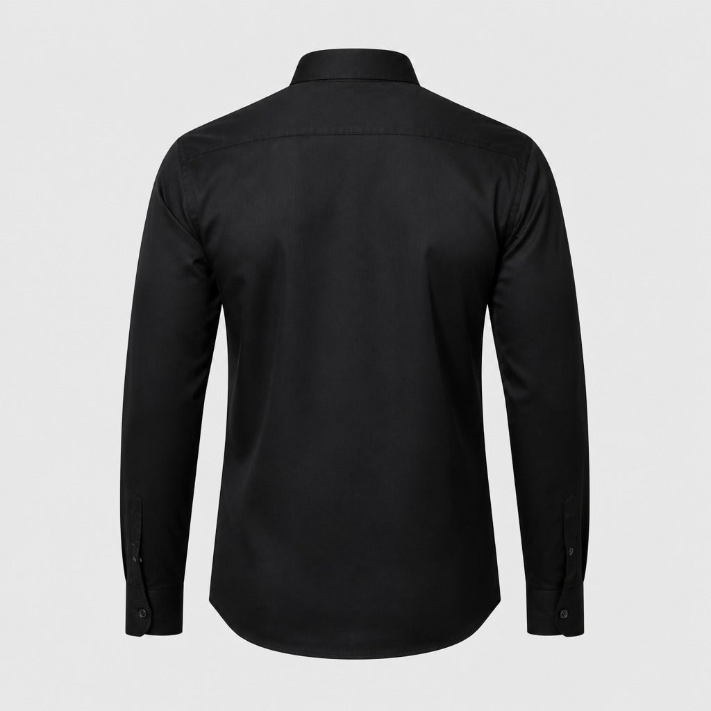 Men’s Stretch Button-Down Shirt Black product back