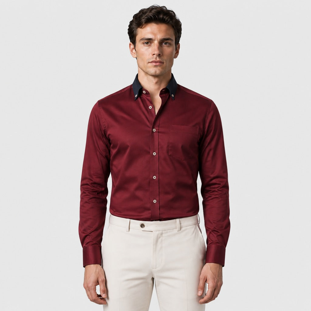 Men’s Stretch Button-Down Shirt Red