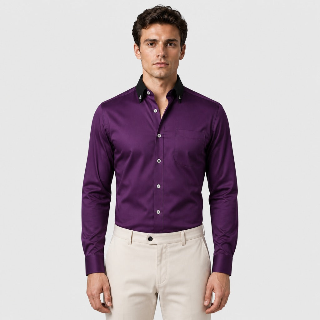 Men’s Stretch Button-Down Shirt Purple