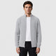 Men’s Stretch Knit High Neck Zip Cardigan Light Grey front