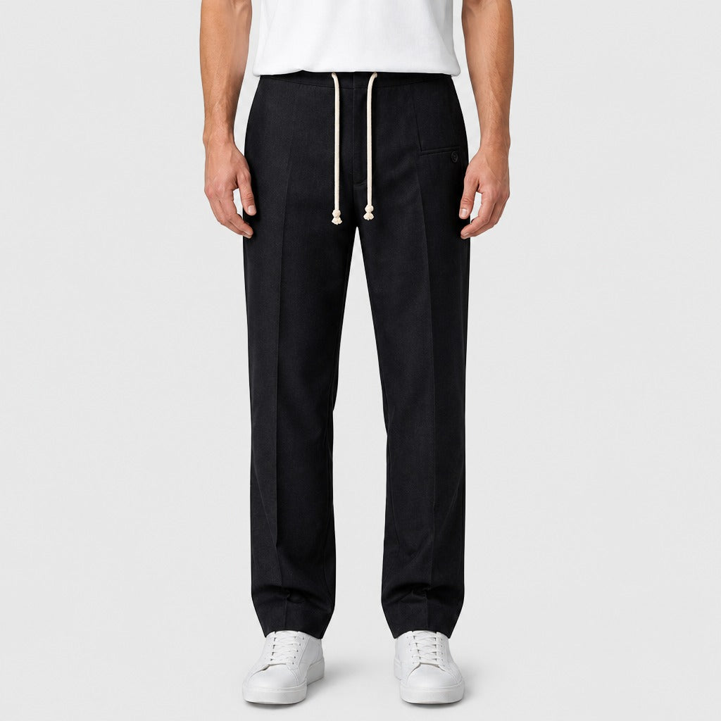 Men’s Stretch Twill Straight Leg Trousers Black