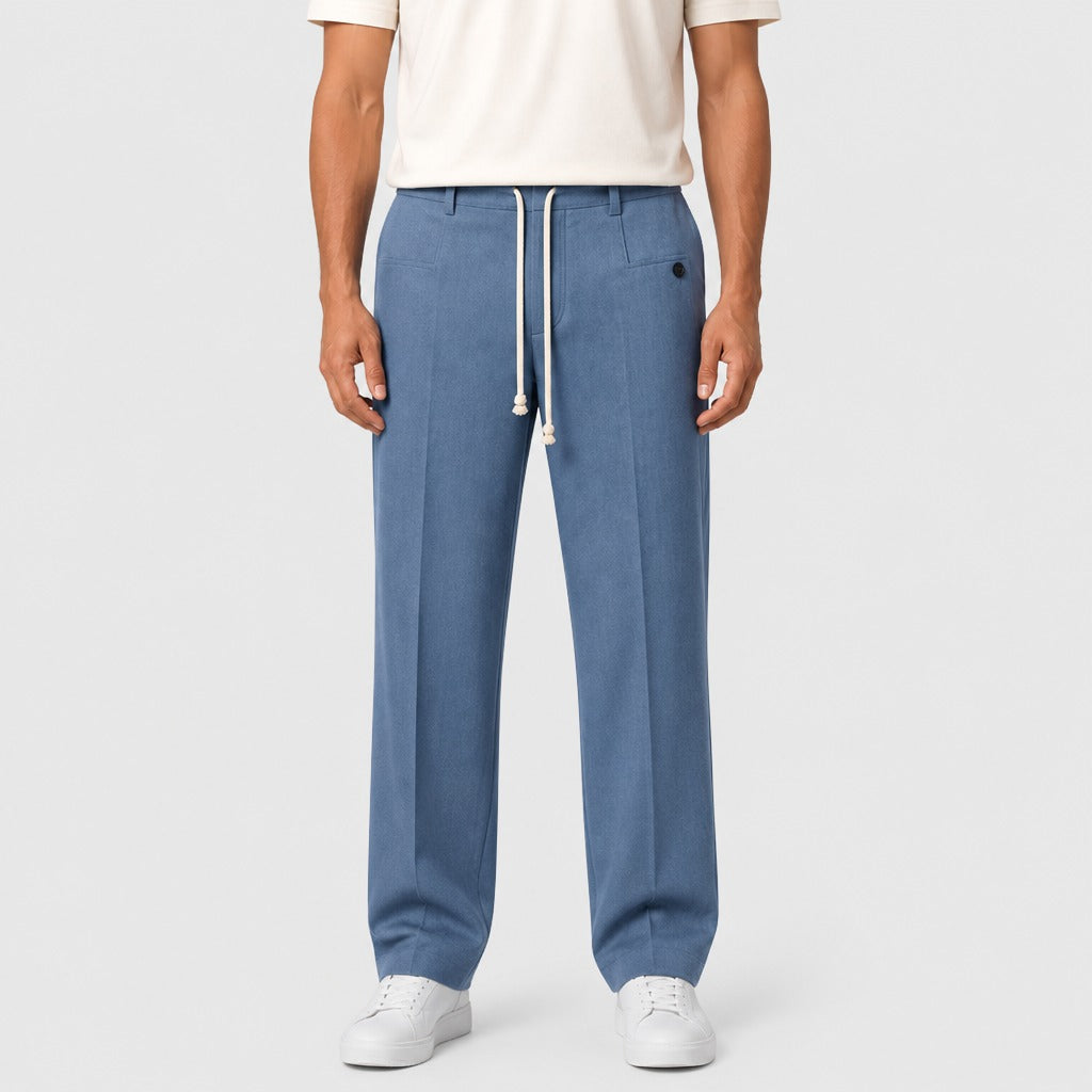 Men’s Stretch Twill Straight Leg Trousers Blue