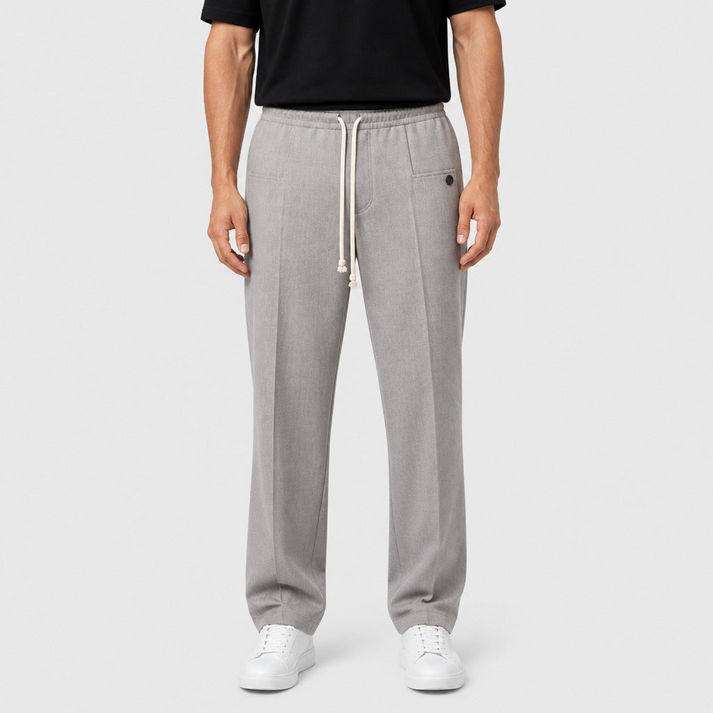 Men’s Stretch Twill Straight Leg Trousers Light Grey