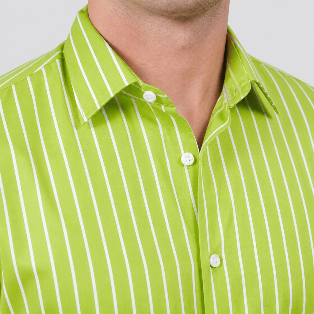 Men’s Striped Shirt with Turn-Down Collar detail