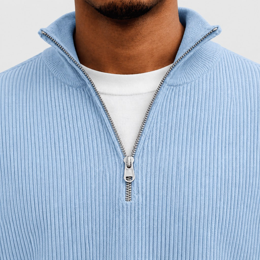 Men’s Striped Zip-Up Sweatshirt detail