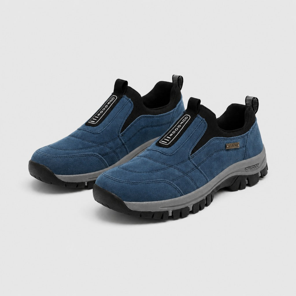 Men’s Suede Slip-On Walking Shoes Blue pair