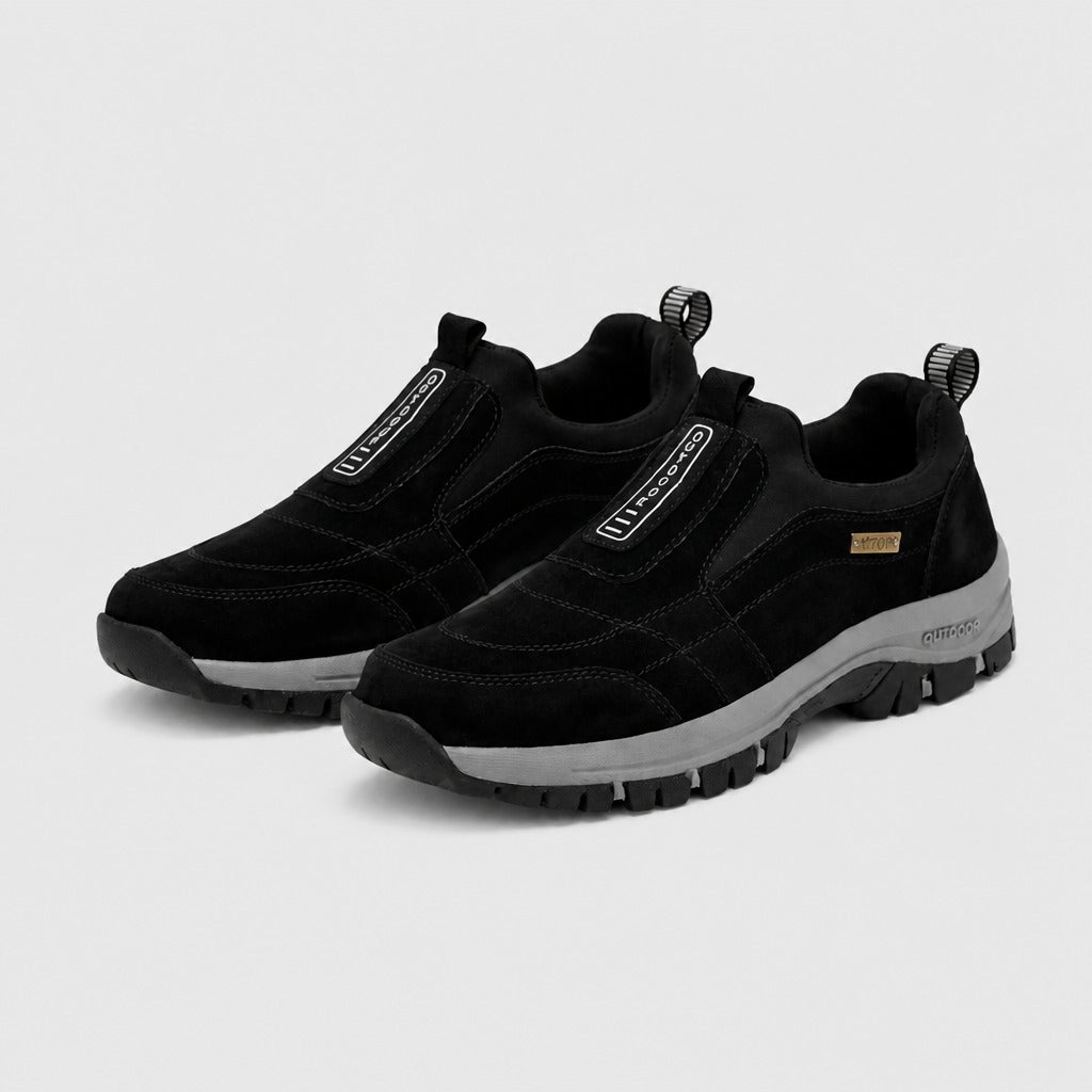 Men’s Suede Slip-On Walking Shoes Black