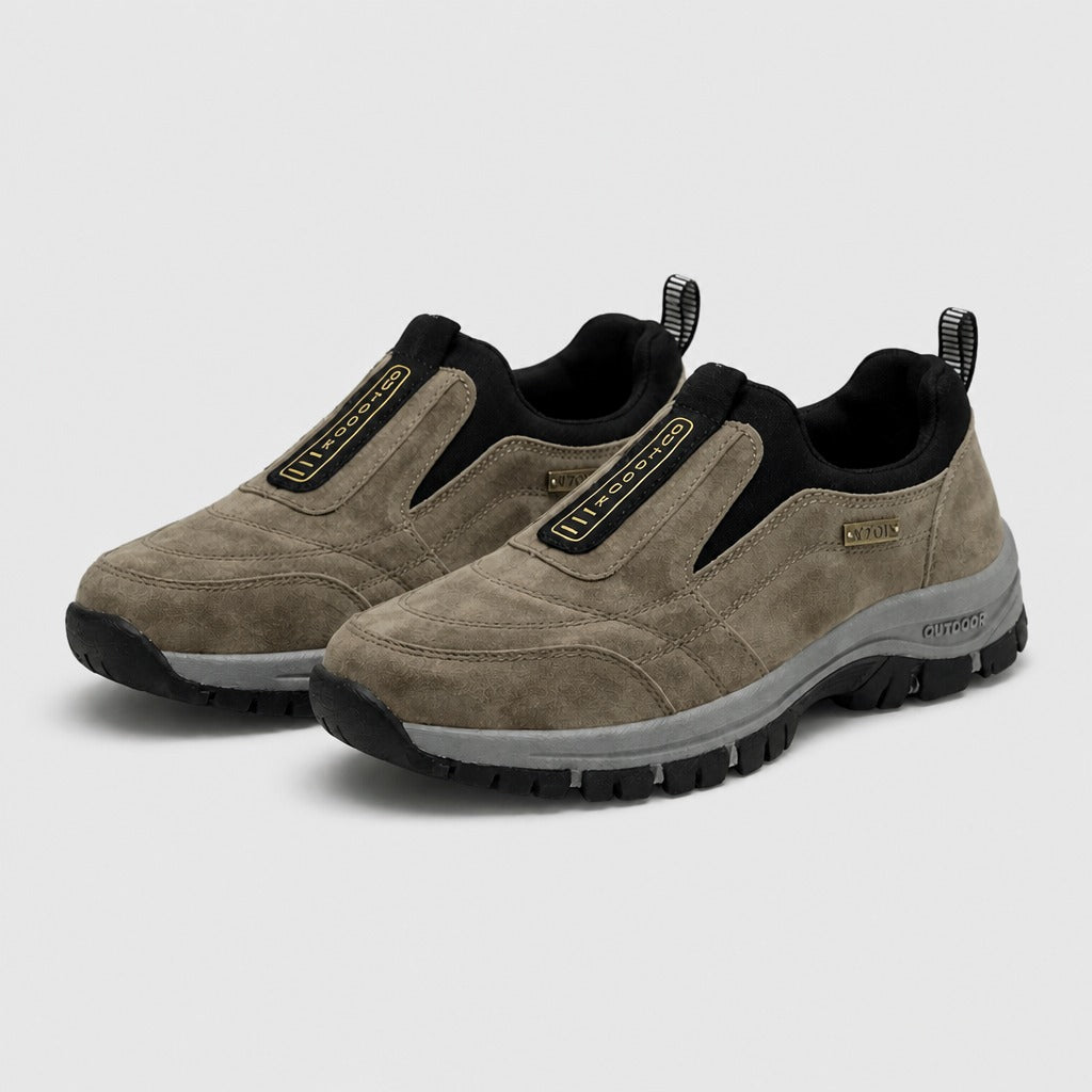 Men’s Suede Slip-On Walking Shoes Grey/Brown