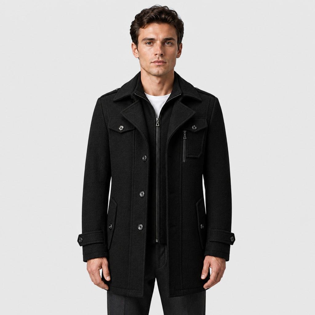 Men’s Tailored Two-Piece Coat Black front