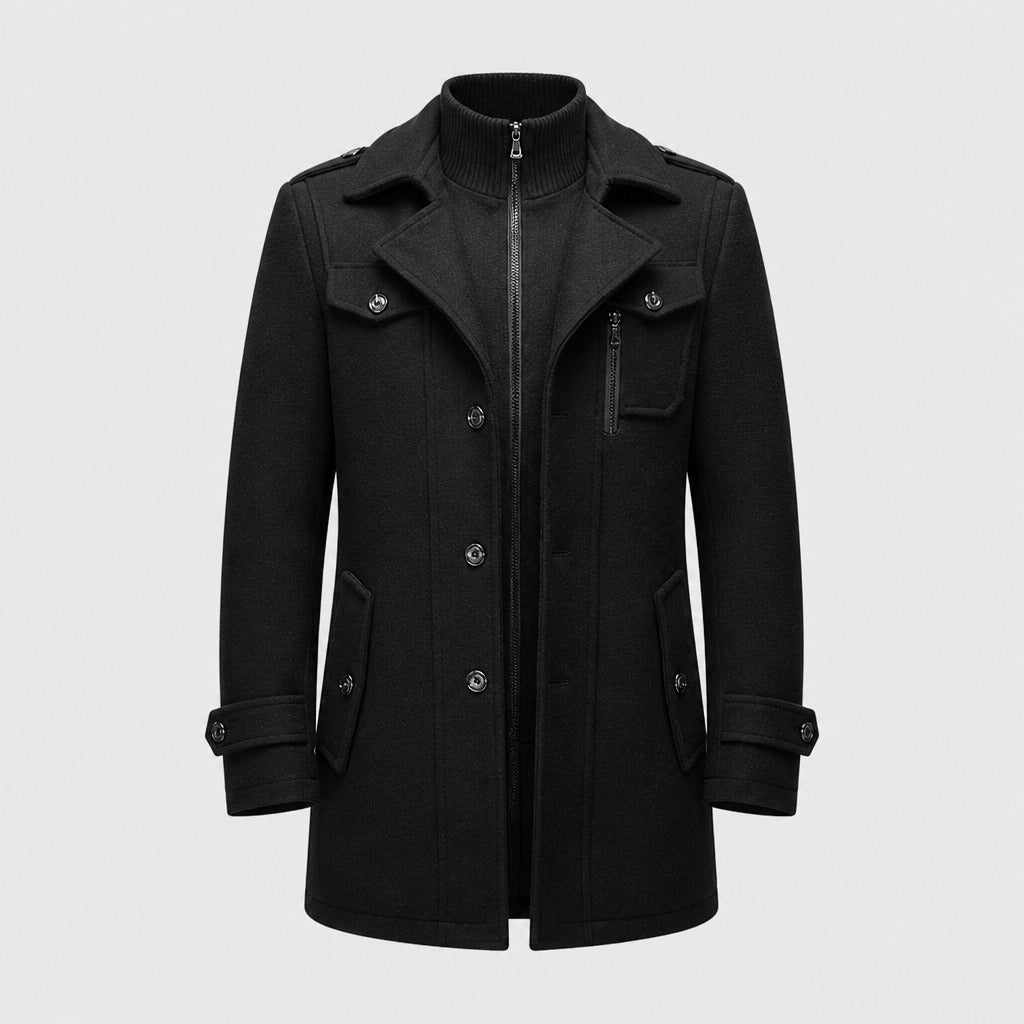 Men’s Tailored Two-Piece Coat Black product front