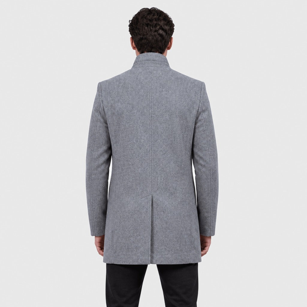 Men’s Tencel Button-Up Jacket Grey back