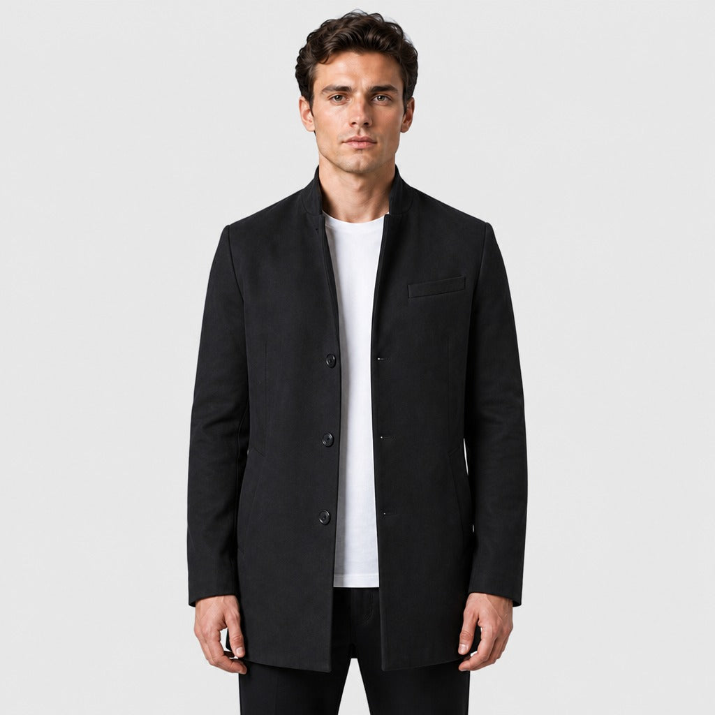 Men’s Tencel Button-Up Jacket Black