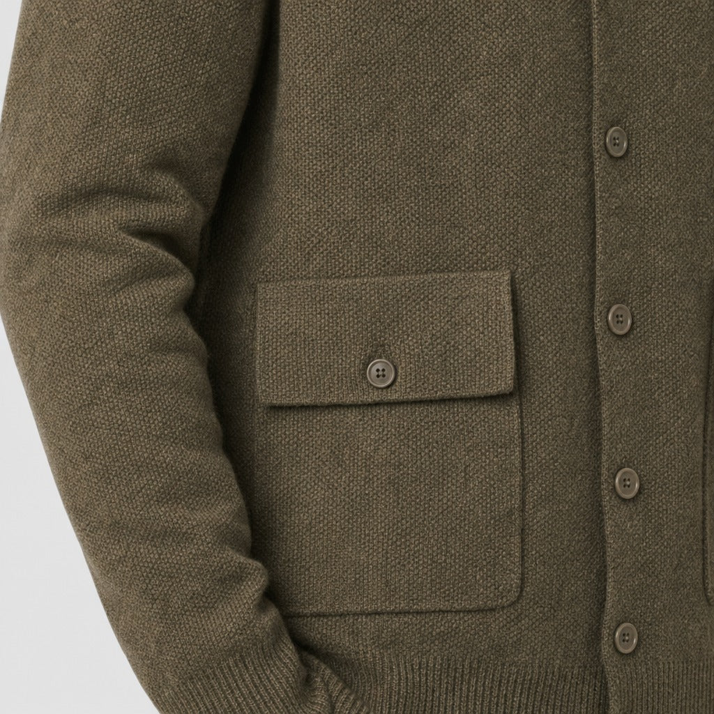 Men’s Textured Button-Front Overshirt Jacket detail